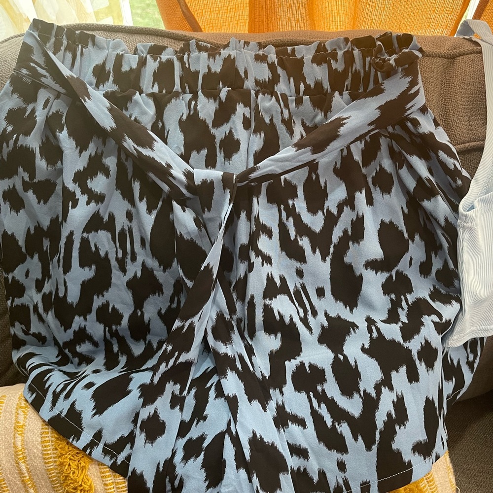 Baby blue high waist short set